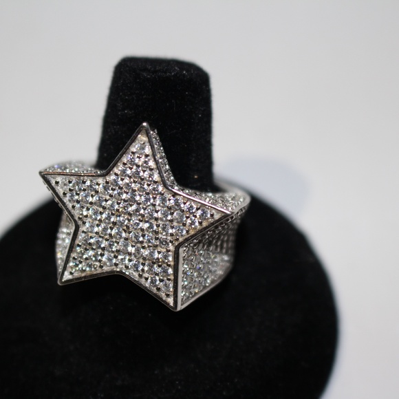 ICED OUT BUST DOWN STAR 2ct Lab Diamonds RING - Main Image